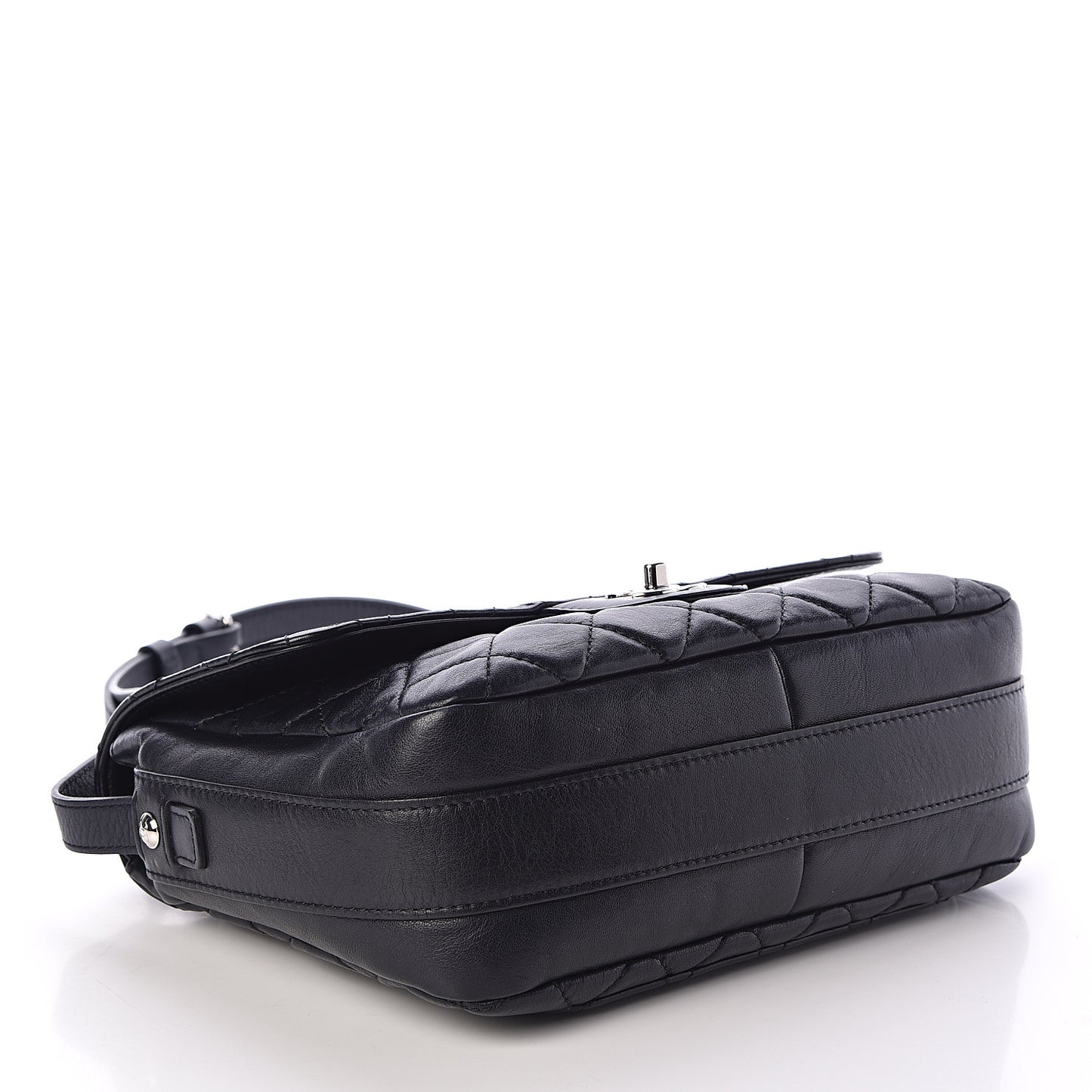 Lambskin Quilted Messenger Bag Dark Navy