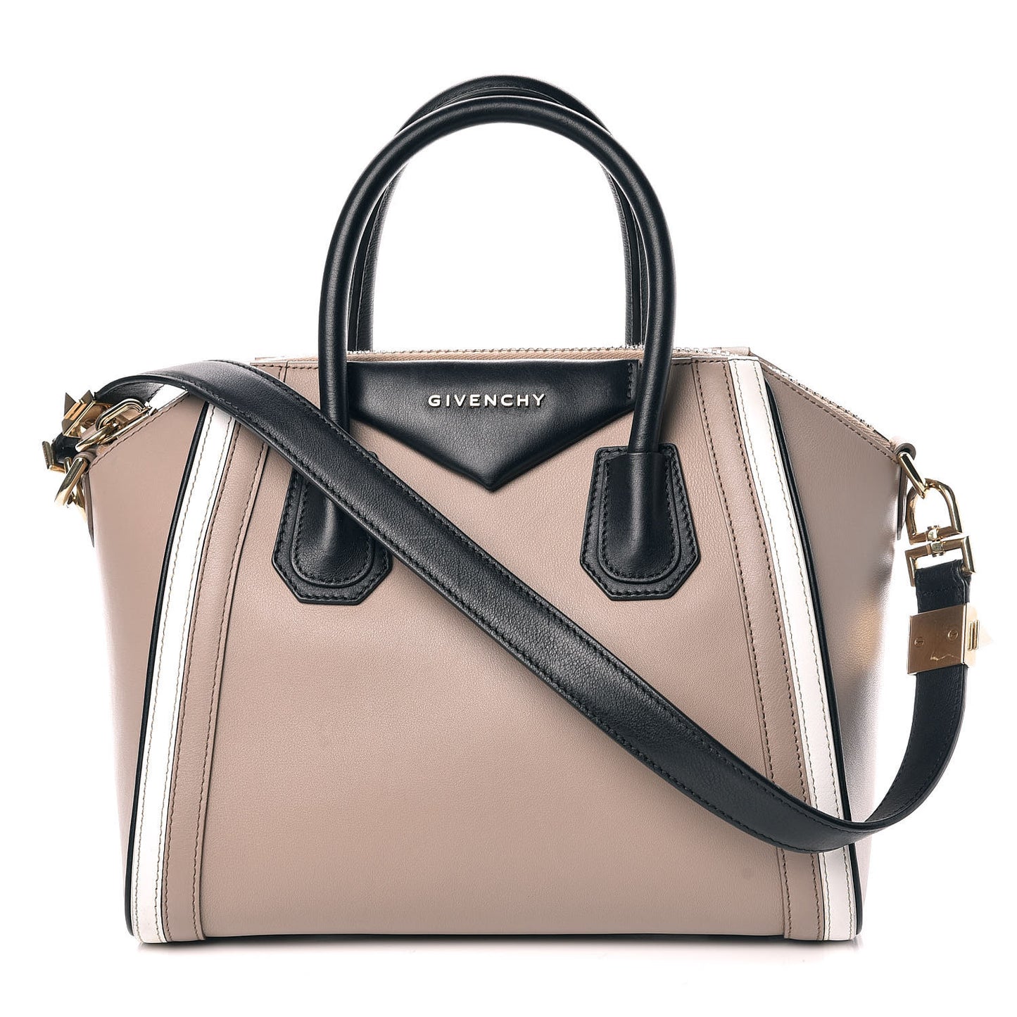Calfskin Small Tri-Color Antigona Beige Black White