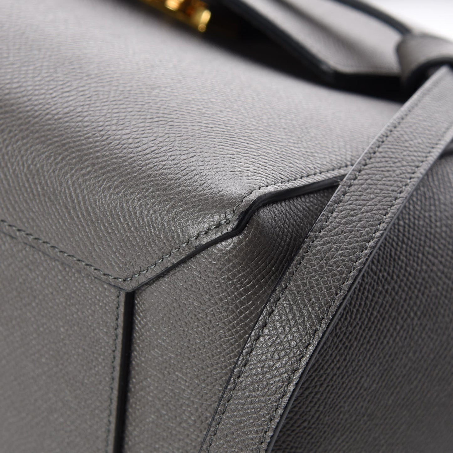 Baby Grained Calfskin Micro Belt Bag Grey
