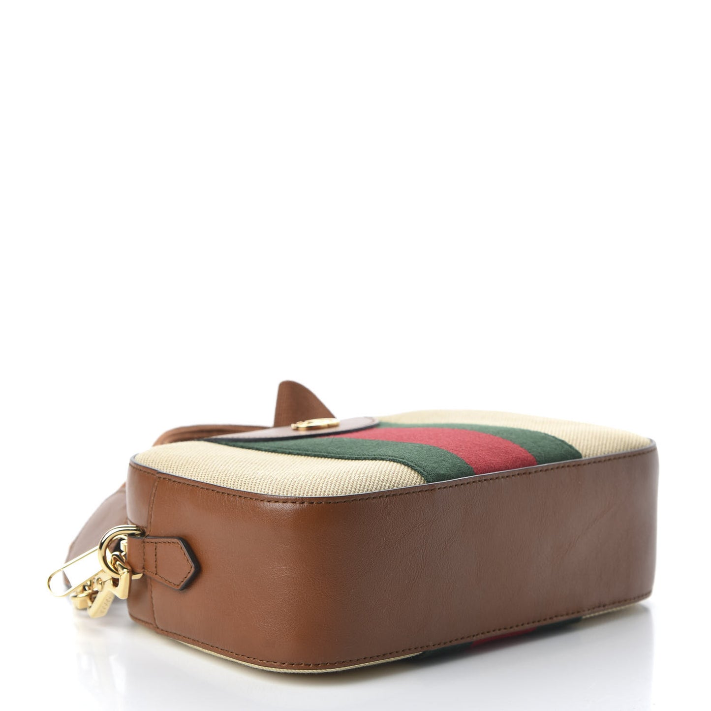 Vintage Canvas Web Shoulder Bag Sand Cuir