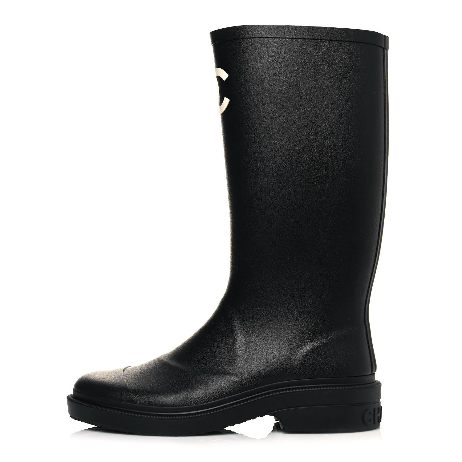 Chanel Caoutchouk CC High Boots 36 Black 1 of 8
