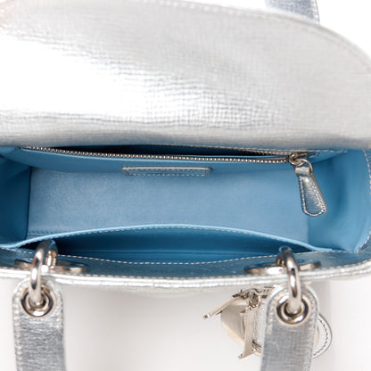 Christian Dior Metallic Grained Calfskin Cannage Small Lucky Badges My Lady Dior Silver 5 of 10