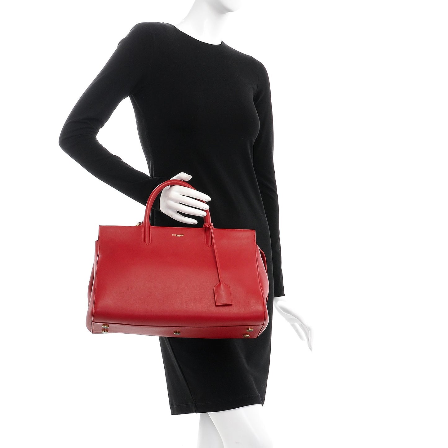 Calfskin Medium Rive Gauche Cabas New Red
