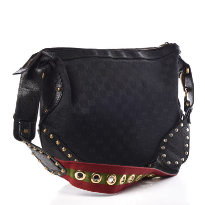 Gucci Monogram Pelham Studded Shoulder Bag Black 3 of 10