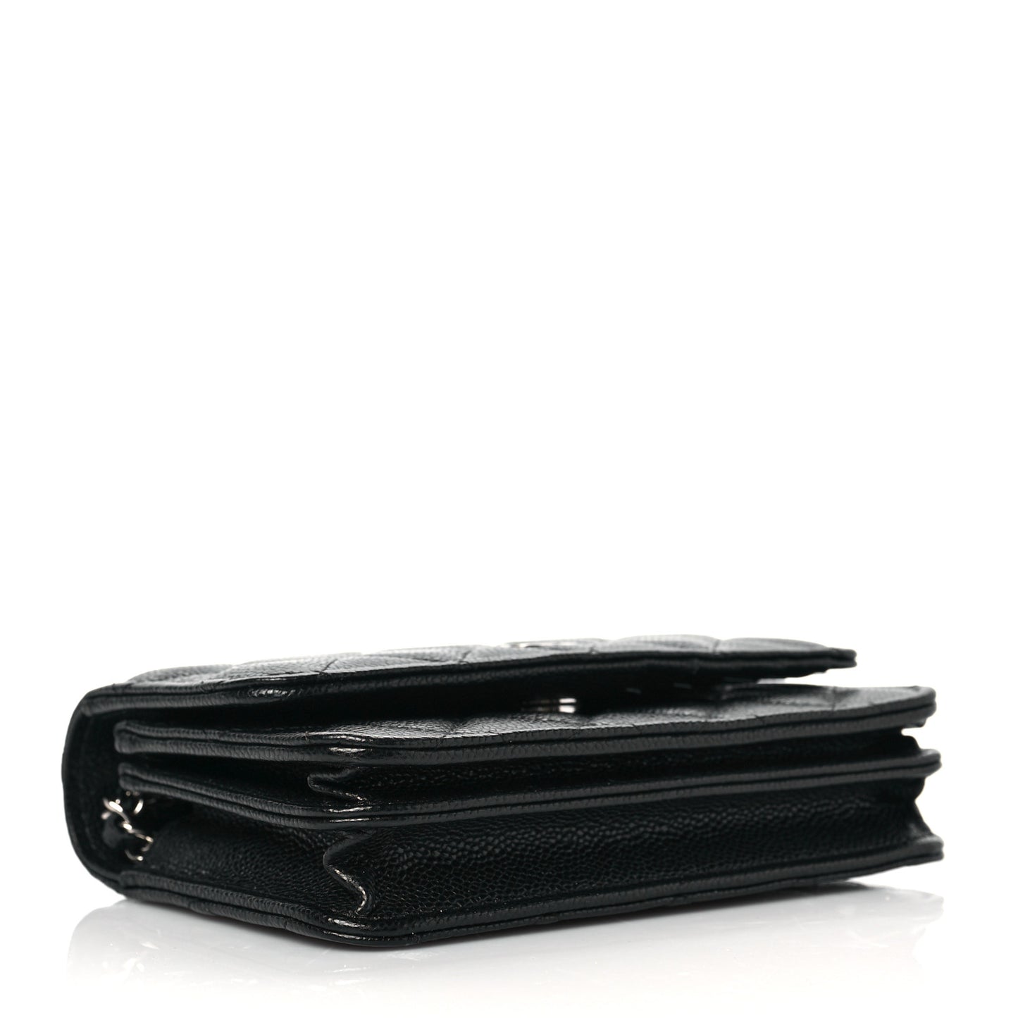 Caviar Quilted Mini Wallet On Chain WOC Black