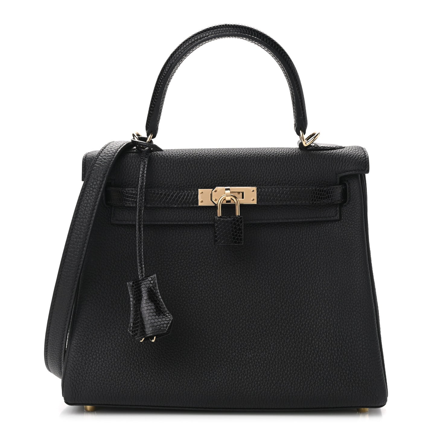 Togo Lizard Kelly Retourne Touch 25 Black
