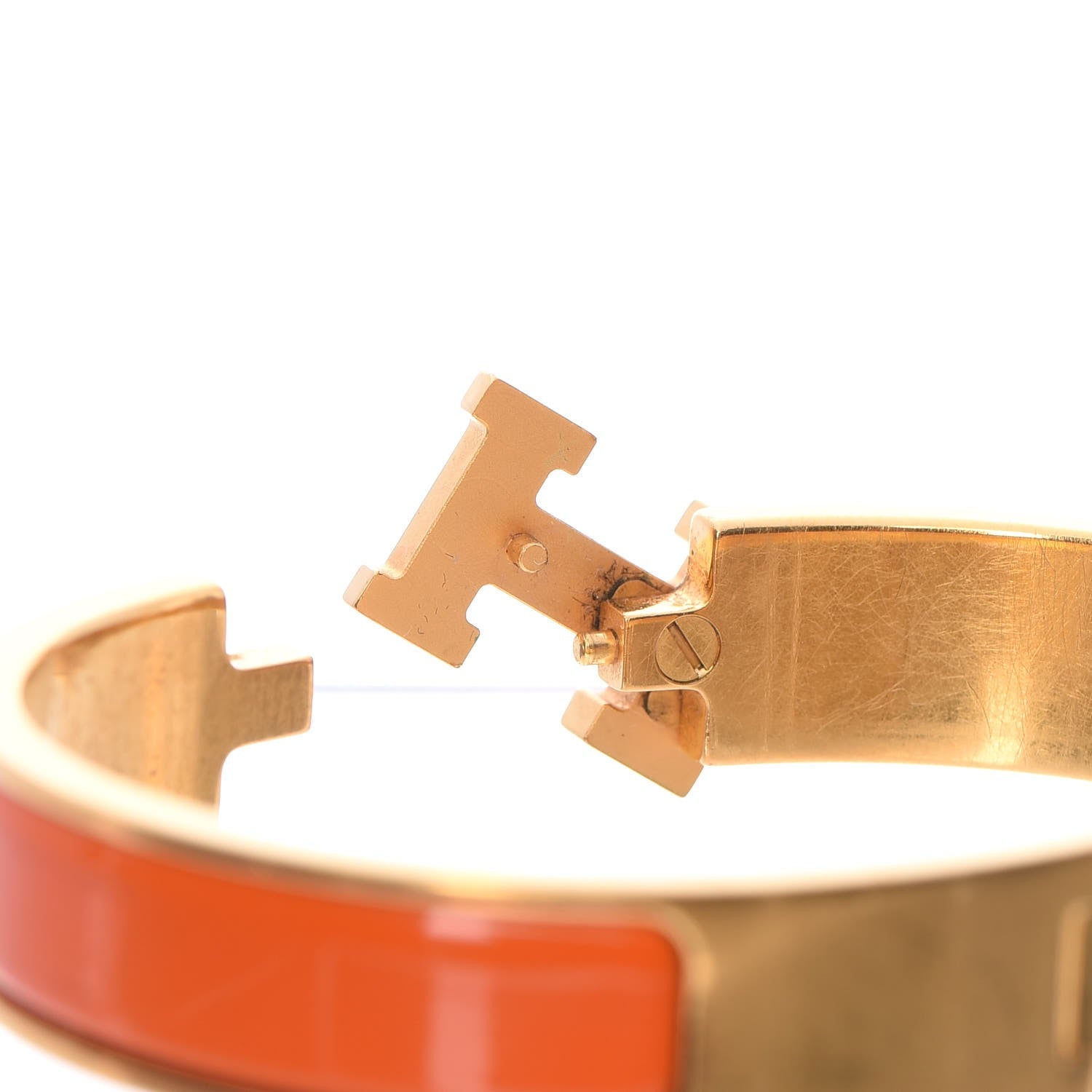 Hermes Enamel Narrow Clic Clac H Bracelet PM Orange 4 of 6