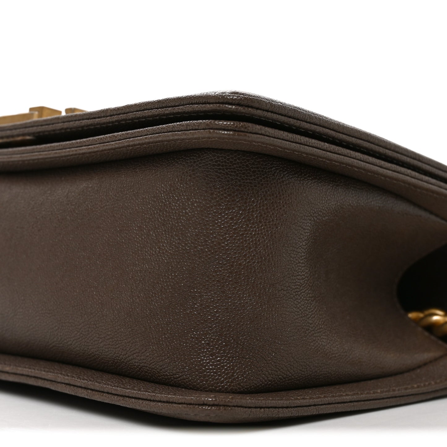Caviar Quilted Medium Boy Flap Khaki