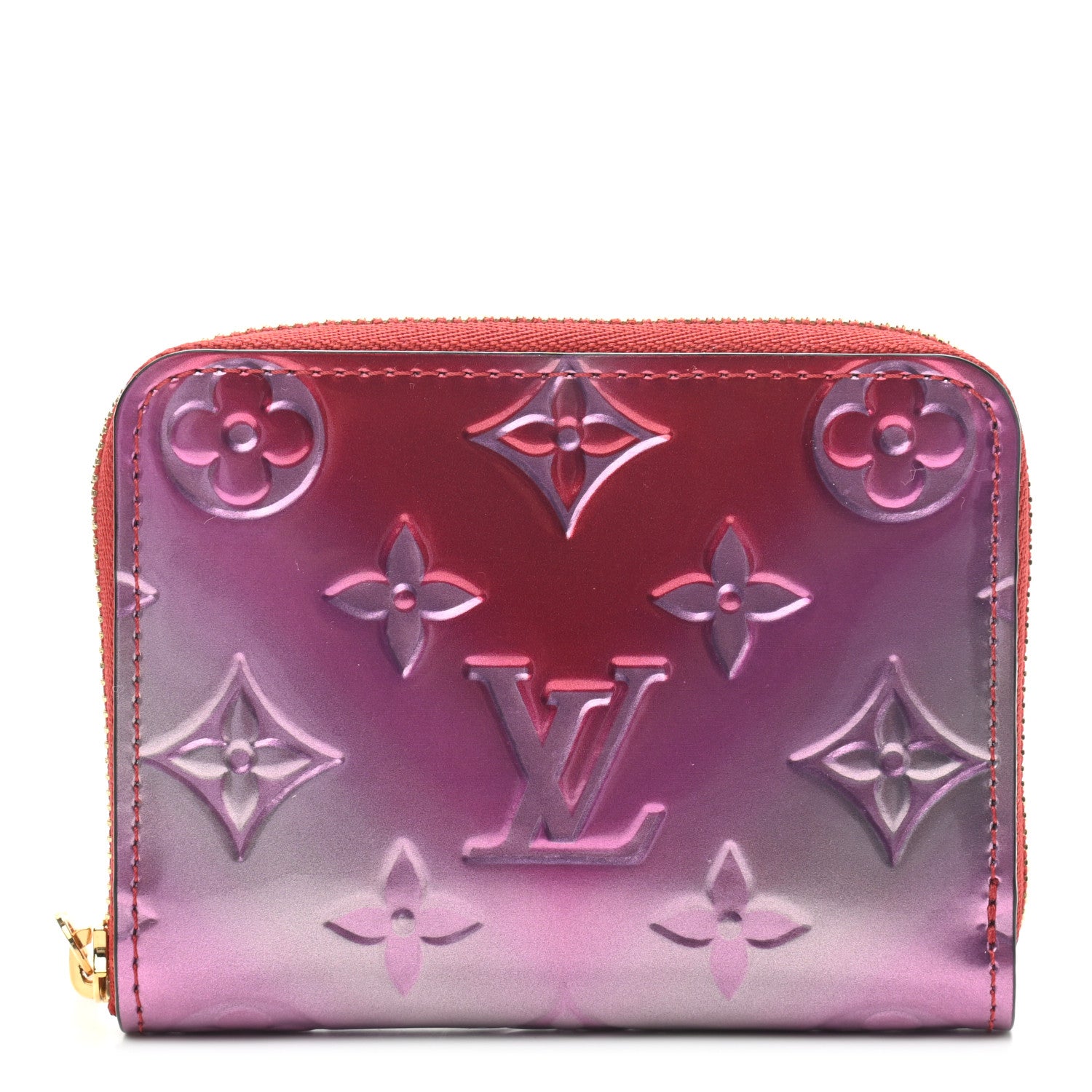 Louis Vuitton Metallic Vernis Degrade Zippy Coin Purse Pink Red 1 of 6