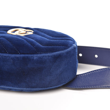 Gucci Velvet Matelasse GG Marmont Belt Bag 95 38 Cobalt Blue 9 of 9