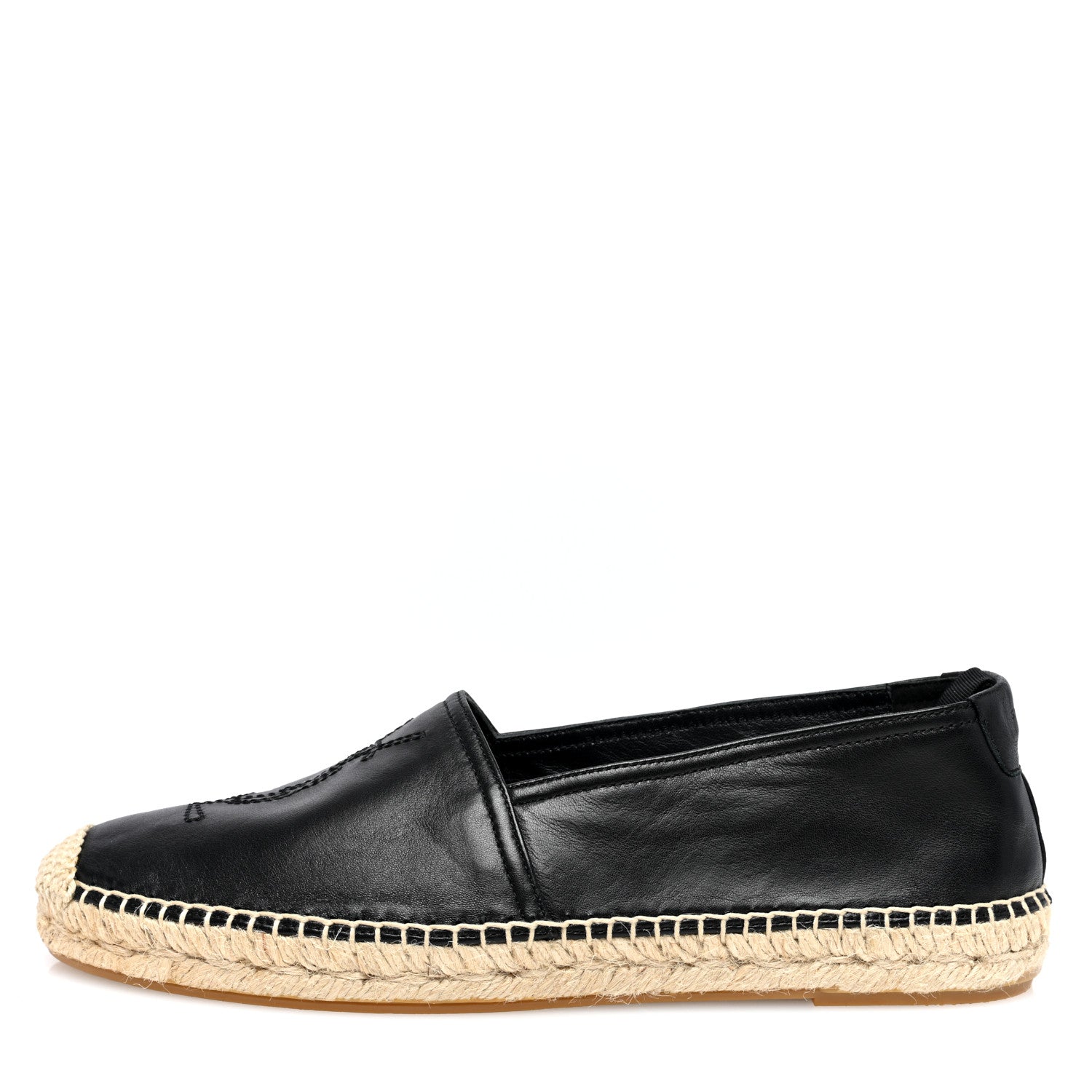 Saint Laurent Lambskin Mens Monogram Espadrilles 40 Black 1 of 7