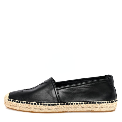 Saint Laurent Lambskin Mens Monogram Espadrilles 40 Black 1 of 7