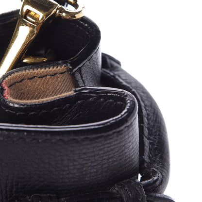 Burberry Grainy Calfskin House Check Medium Banner Tote Black 11 of 13