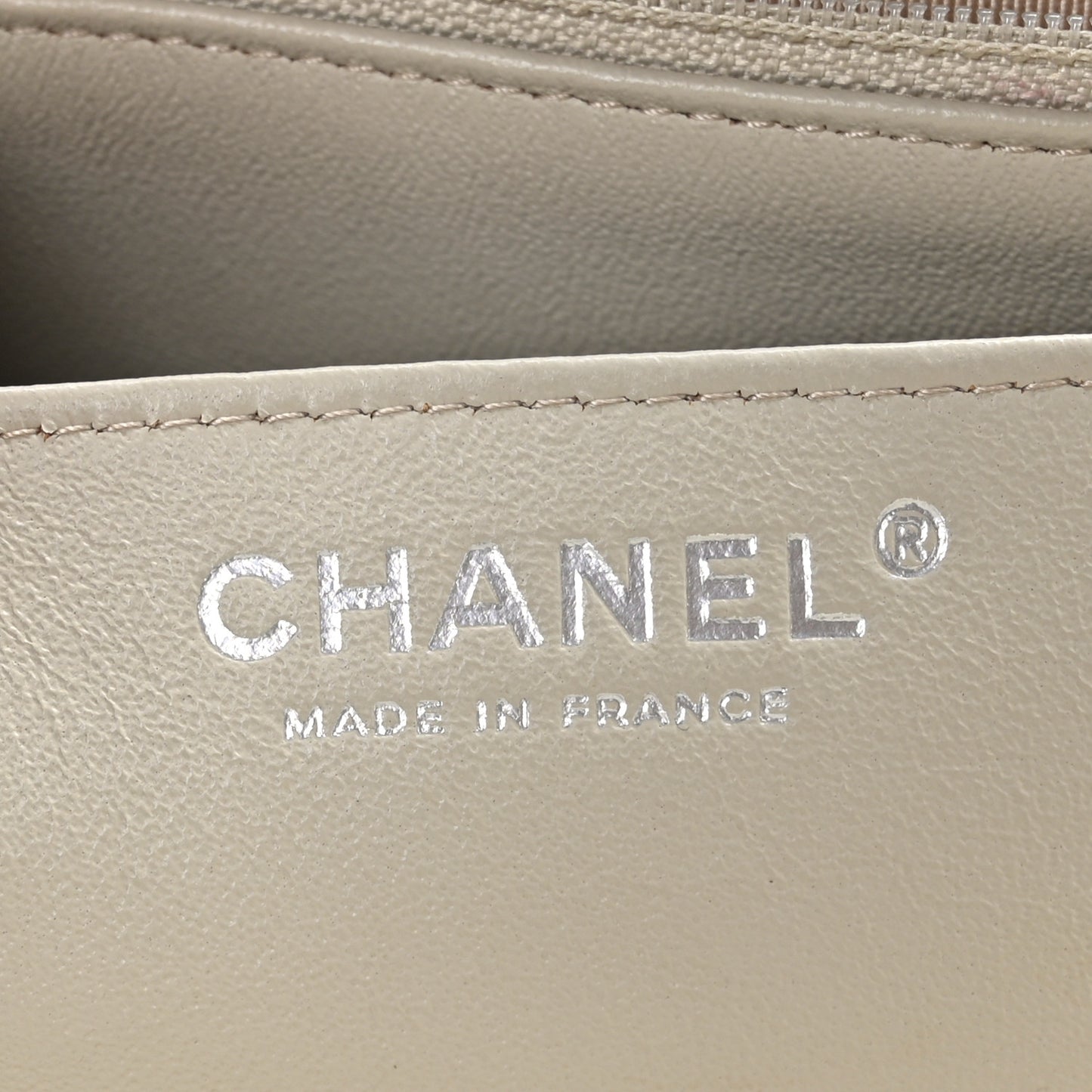 Lambskin Quilted Maxi Single Flap Beige