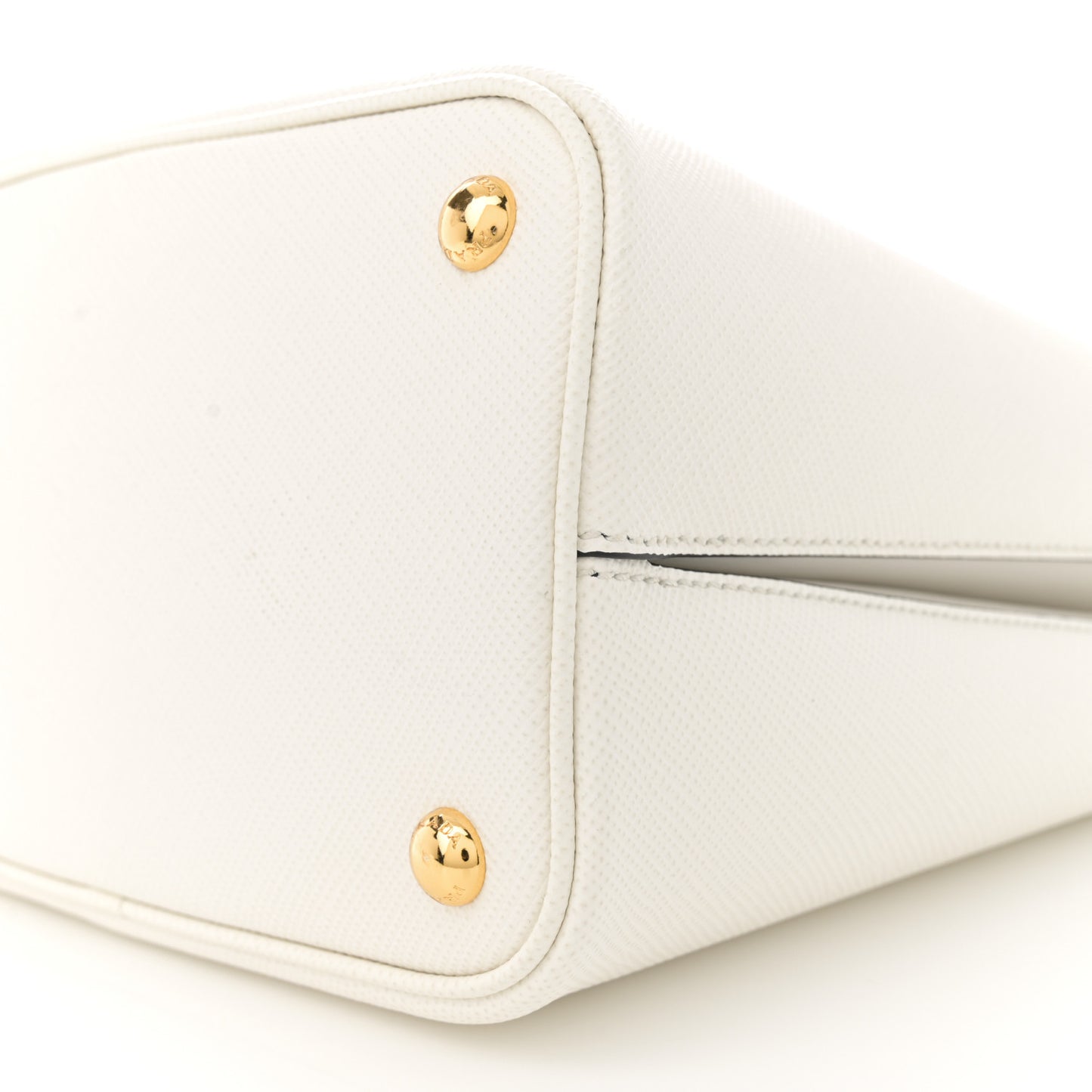 Saffiano Cuir Medium Panier Bucket Bag  Bianco Black
