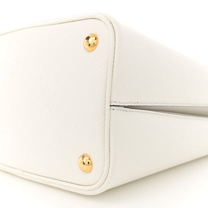 Prada Saffiano Cuir Medium Panier Bucket Bag  Bianco Black 10 of 10