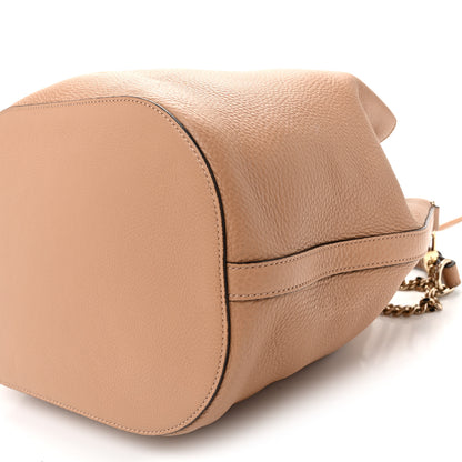 Gucci Pebbled Calfskin Miss Bamboo Bucket Bag Camelia 9 of 10