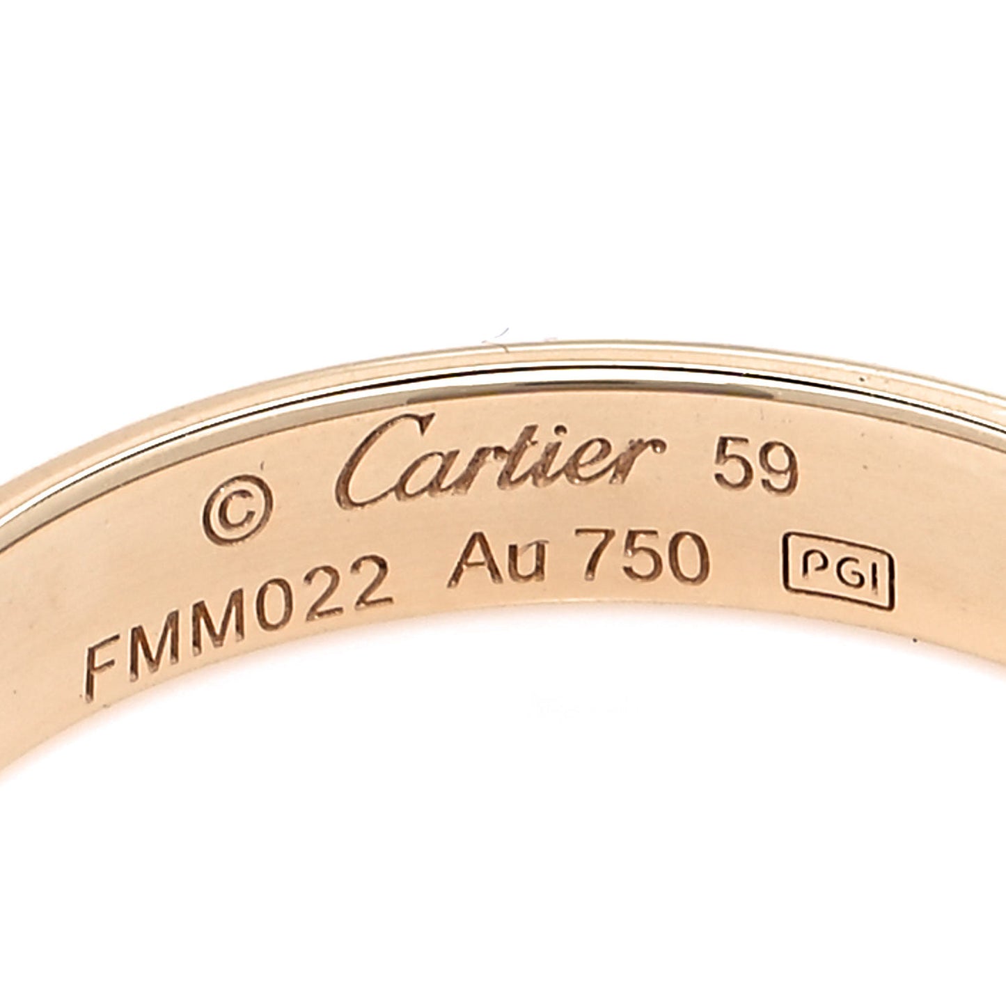18K Yellow Gold 3.5mm LOVE Wedding Band Ring 59 8.75