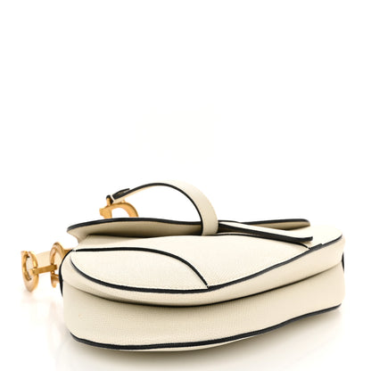 Christian Dior Grained Calfskin Saddle Bag White 4 of 12