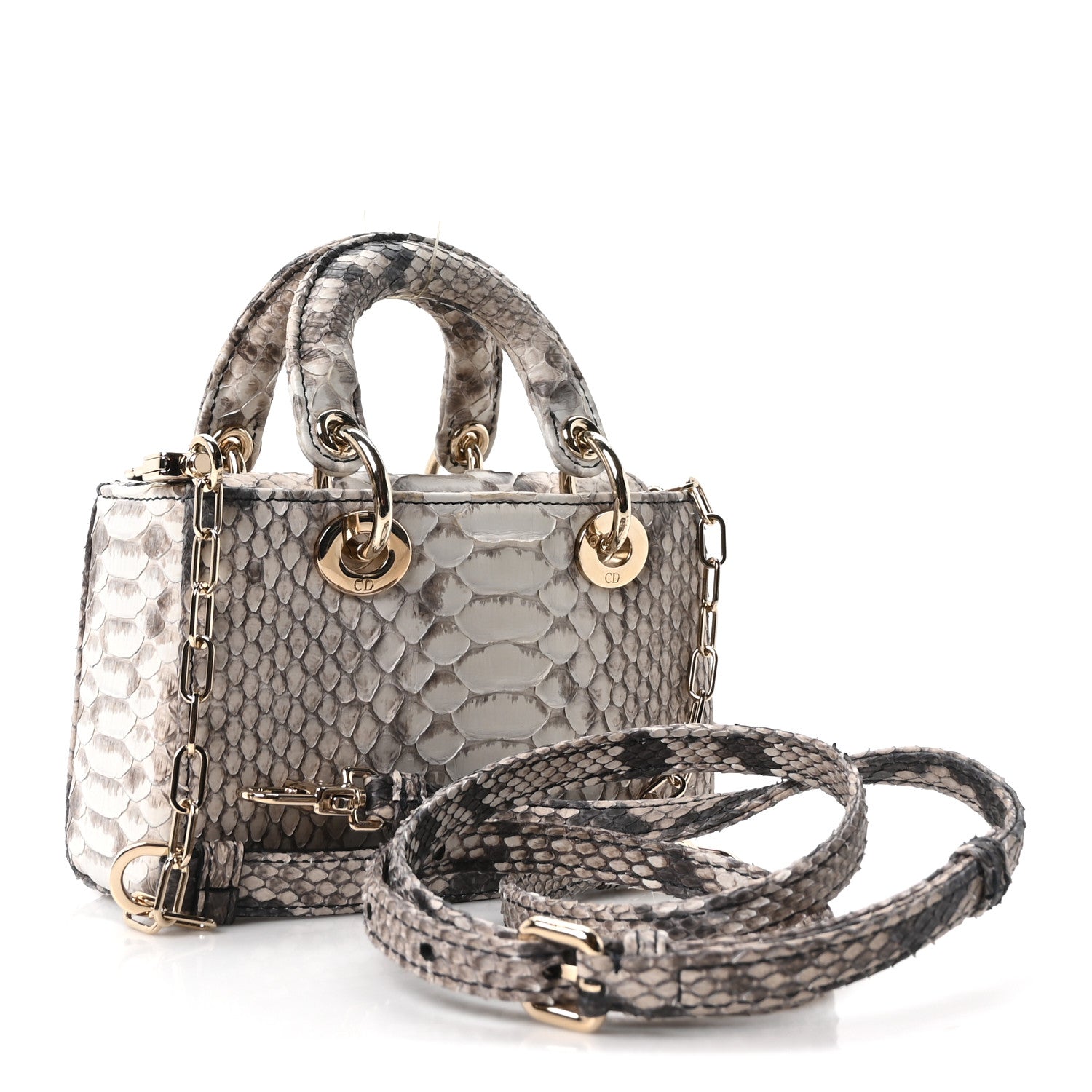 Christian Dior Snakeskin Micro Lady D-Joy Grey 3 of 10