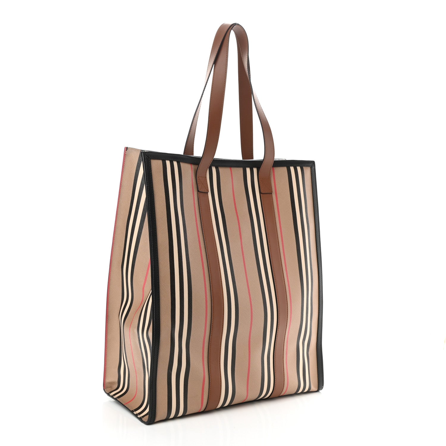 Burberry E-Canvas Stripe Book Tote Archive Beige 3 of 9