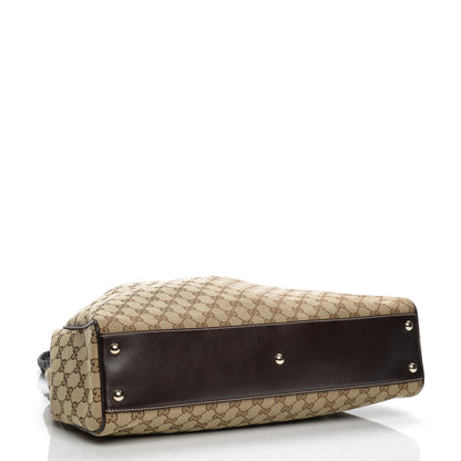 Gucci Monogram Peggy Braided Tote Dark Brown 4 of 7