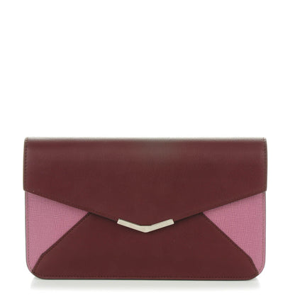 Fendi Calfskin Vitello Elite 2Jours Clutch Bordeaux 1 of 9