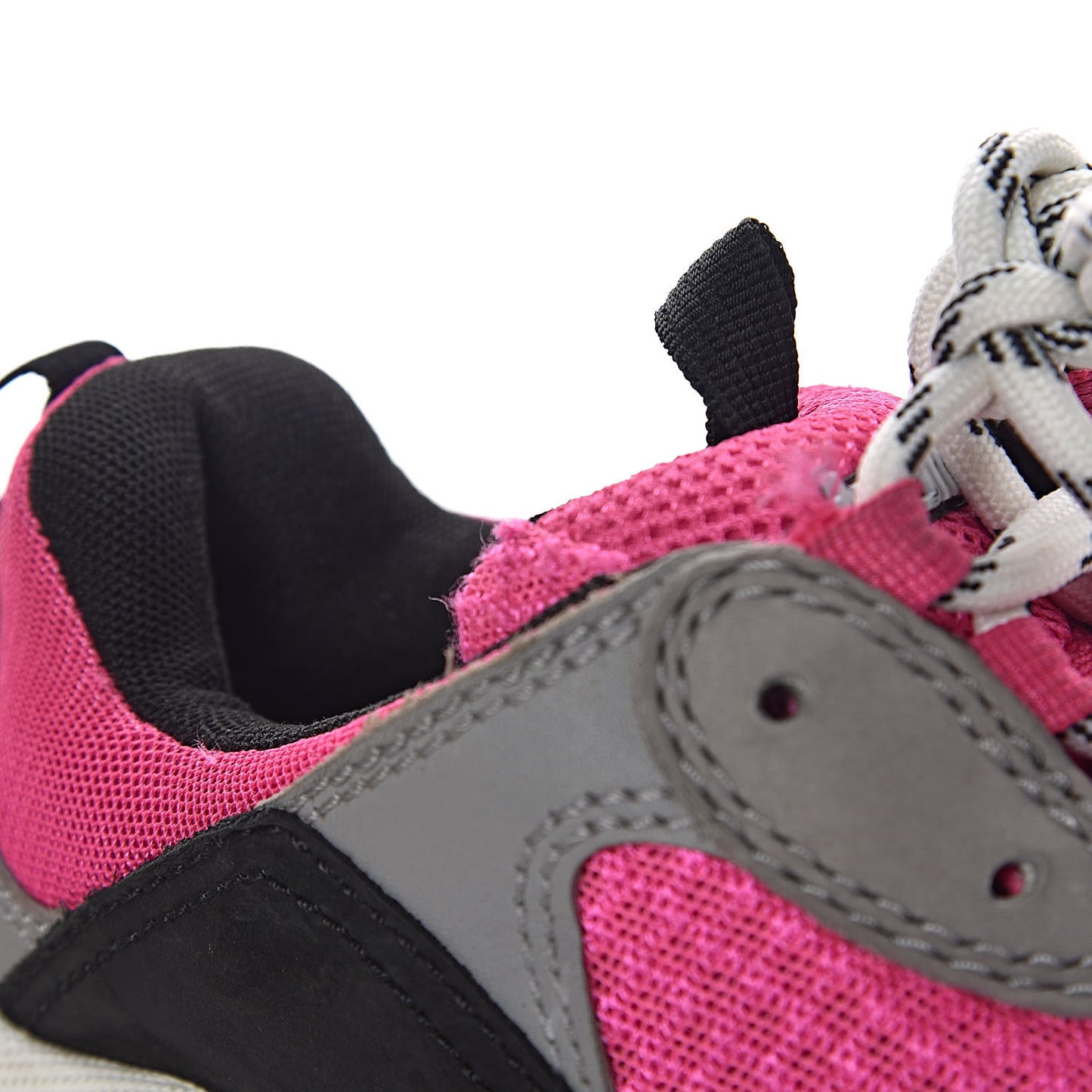 Fabric Mesh Womens Triple S Sneakers 38 Fluo Pink Grey White