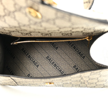 Balenciaga X GUCCI GG Supreme Monogram Small Hourglass Top Handle Bag Beige Ebony 5 of 13