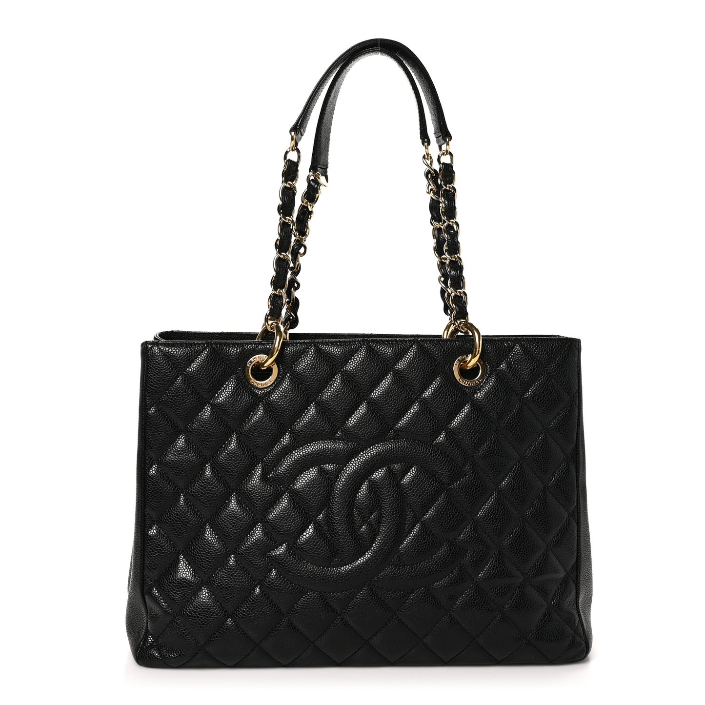 Caviar Quilted Grand Shopping Tote GST Black