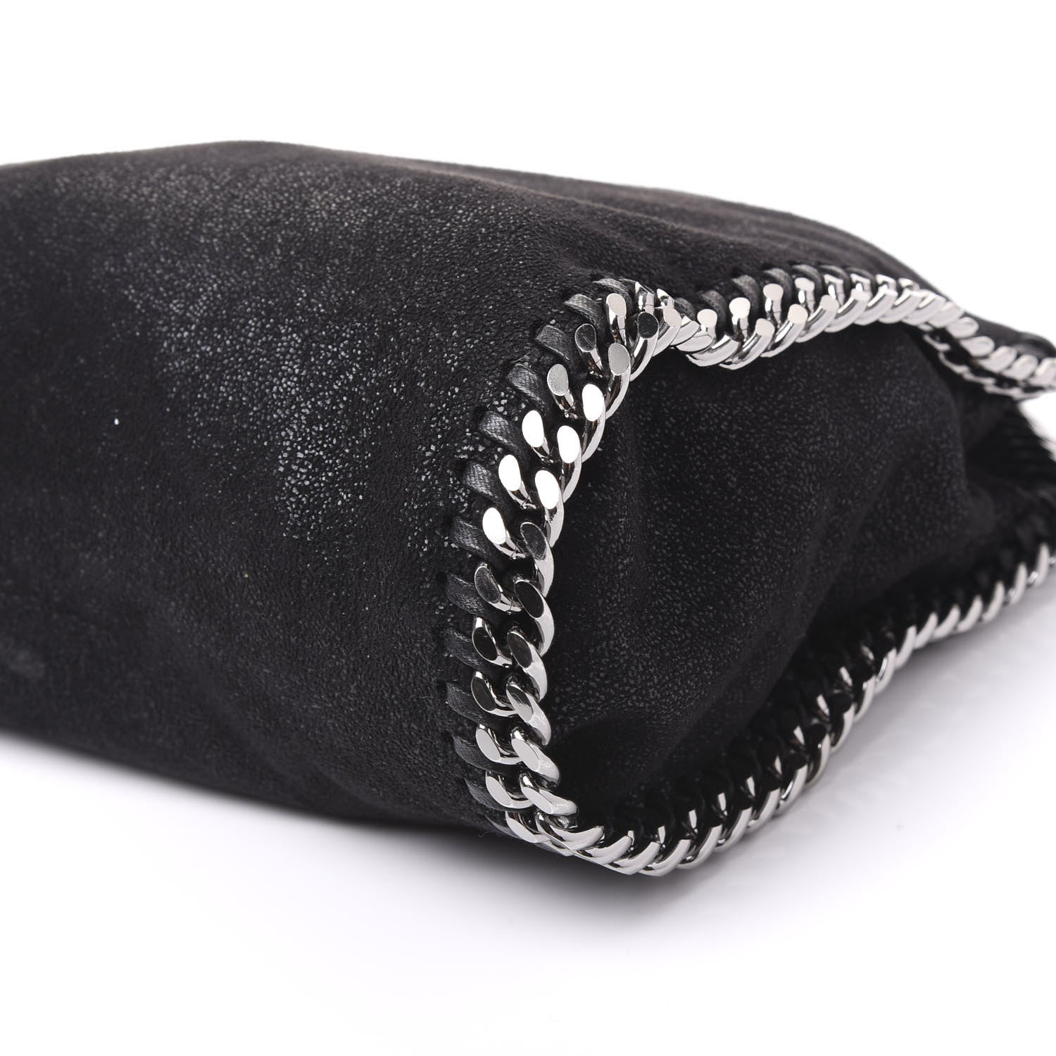 Stella McCartney Shaggy Deer Mini Falabella Fold Over Tote Black 8 of 9