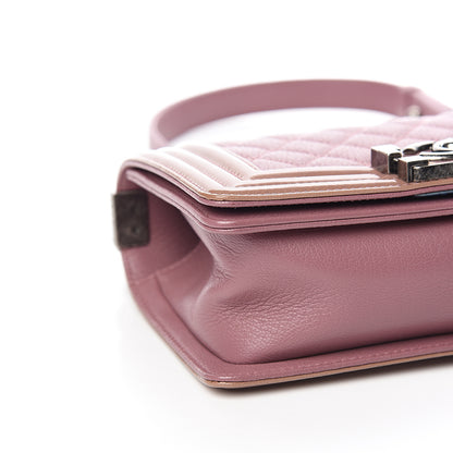 Chanel Goatskin Quilted Patent Small Duo Boy Flap Pink 7 of 10