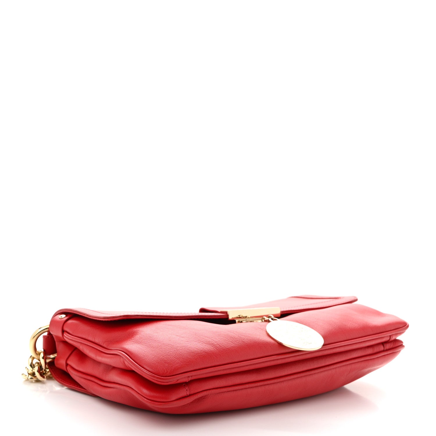 Versace Calfskin Medusa Chain Clutch Red 4 of 13