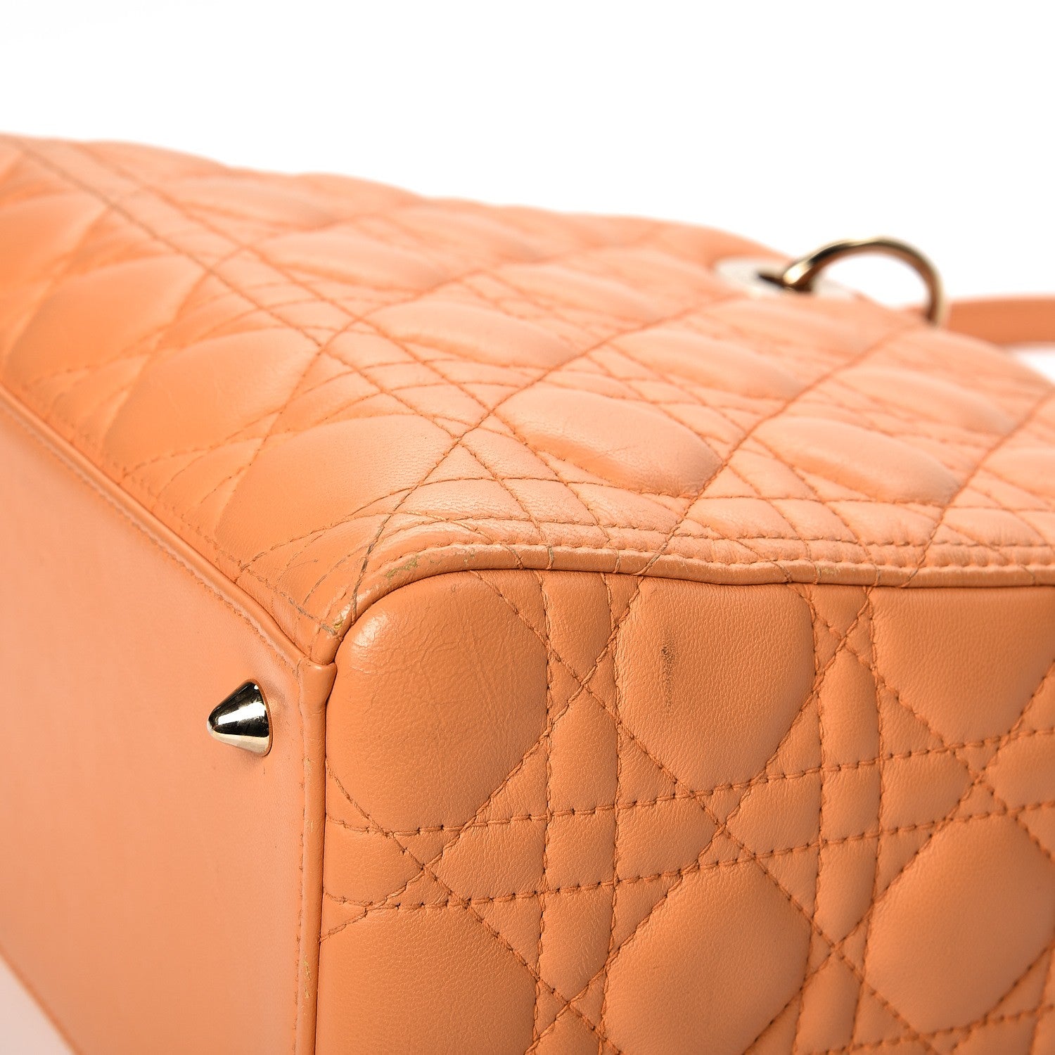 Christian Dior Lambskin Cannage Medium Lady Dior Orange 18 of 20