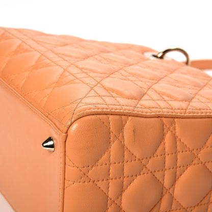 Christian Dior Lambskin Cannage Medium Lady Dior Orange 18 of 20