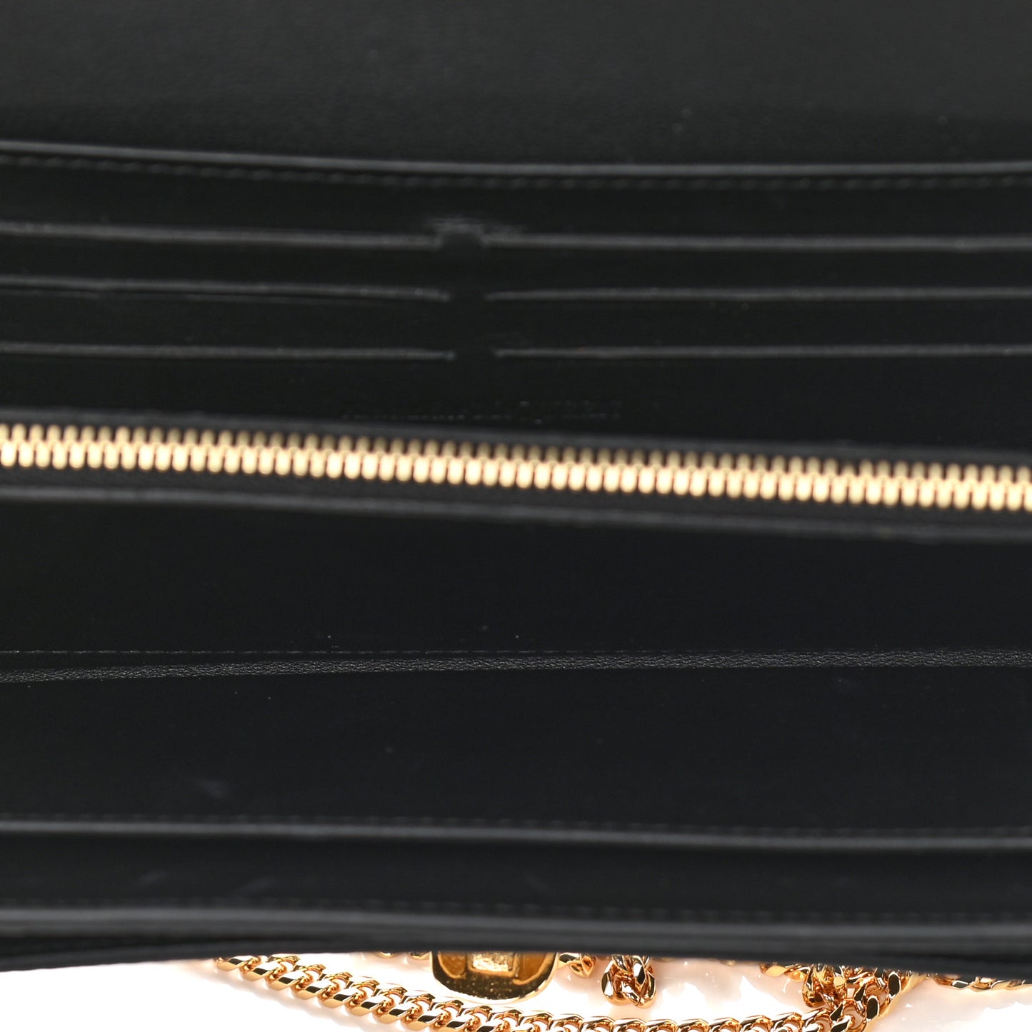 Pebbled Calfskin Skull Wallet on Chain Black