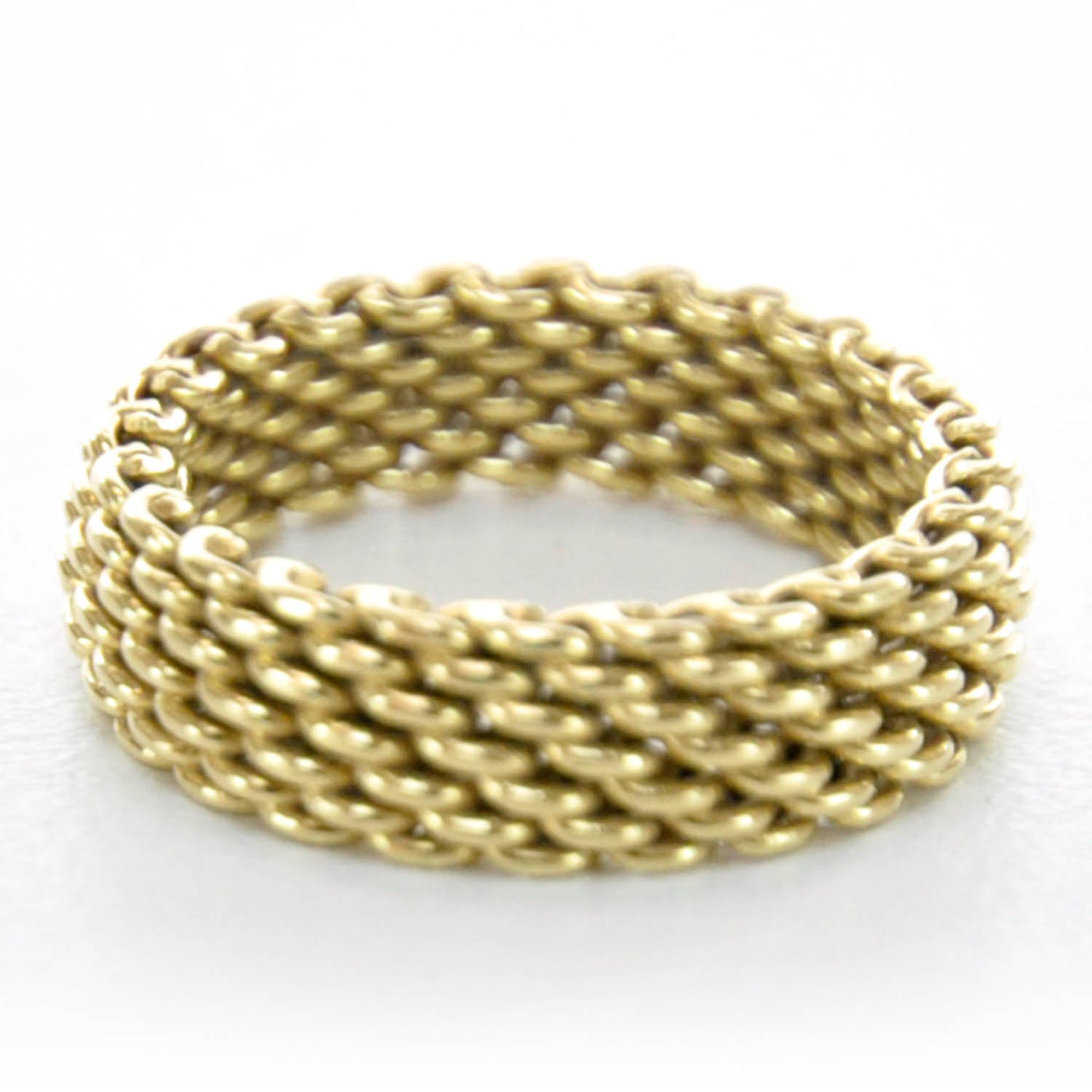18k Yellow Gold Narrow Mesh Somerset Ring 5