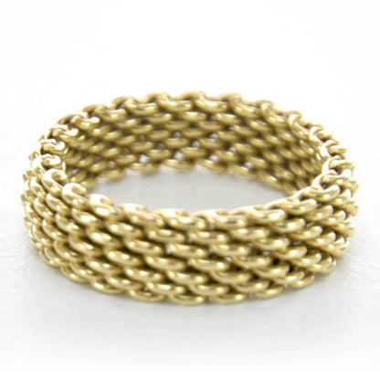 Tiffany 18k Yellow Gold Narrow Mesh Somerset Ring 5 2 of 4