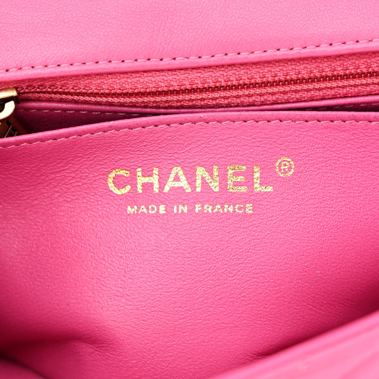 Chanel Lambskin Chevron Quilted Mini Rectangular Flap Dark Pink 6 of 12