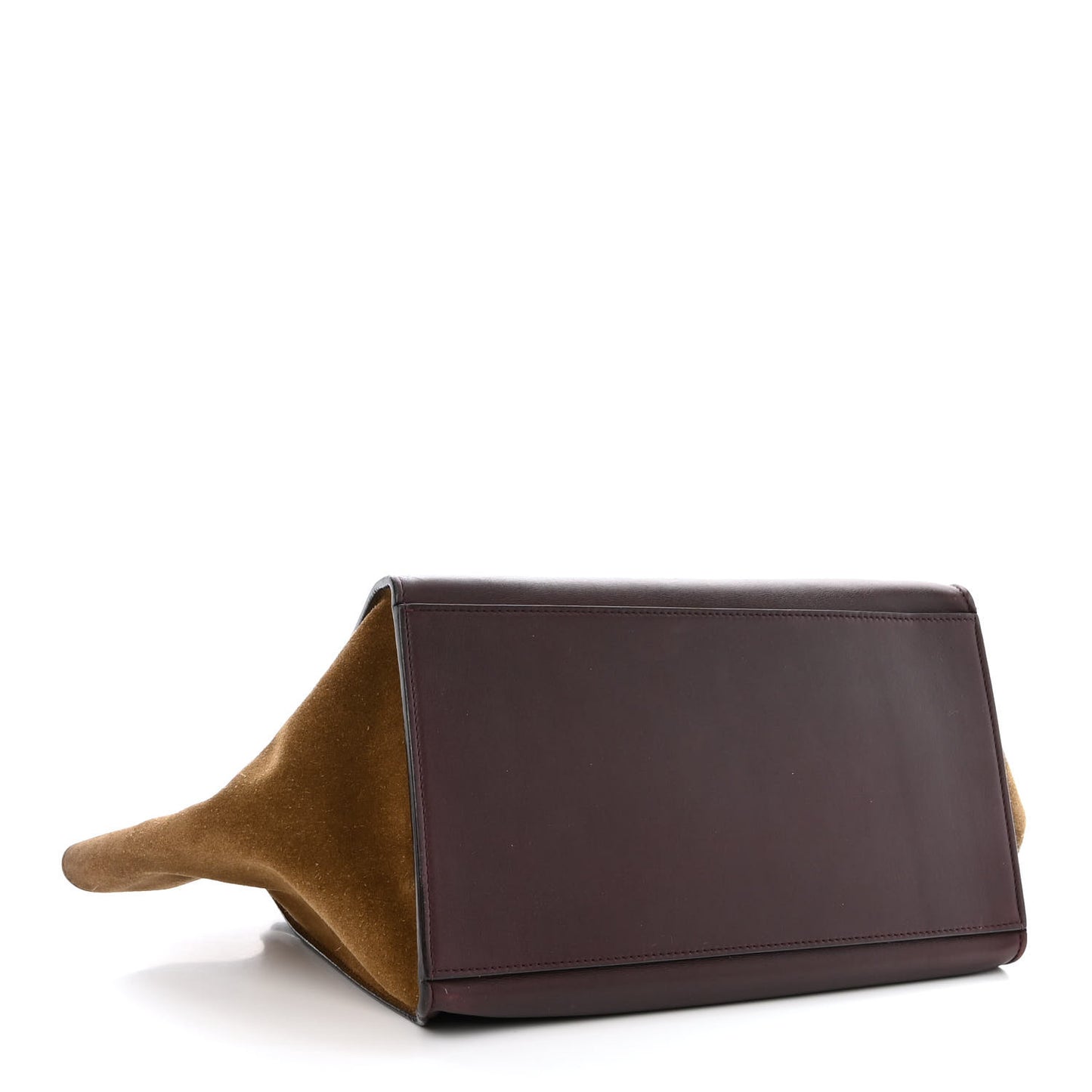 Calfskin Suede Tri-Color Medium Trapeze Burgundy