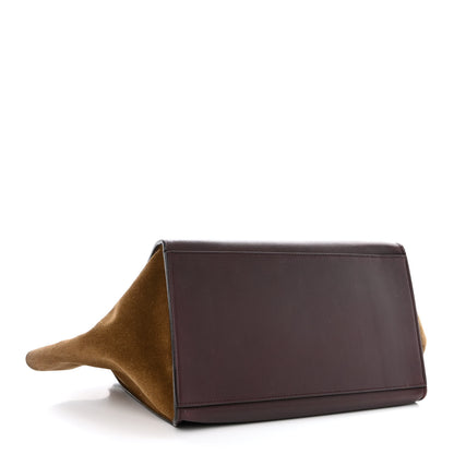 Celine Calfskin Suede Tri-Color Medium Trapeze Burgundy 4 of 10
