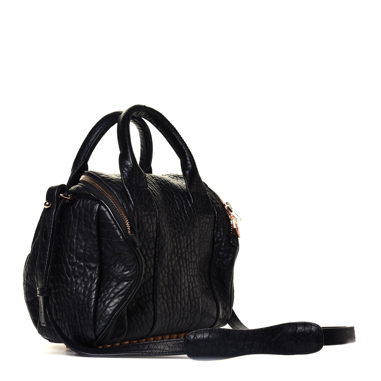 Pebbled Lambskin Rockie Black Rose Gold Hardware