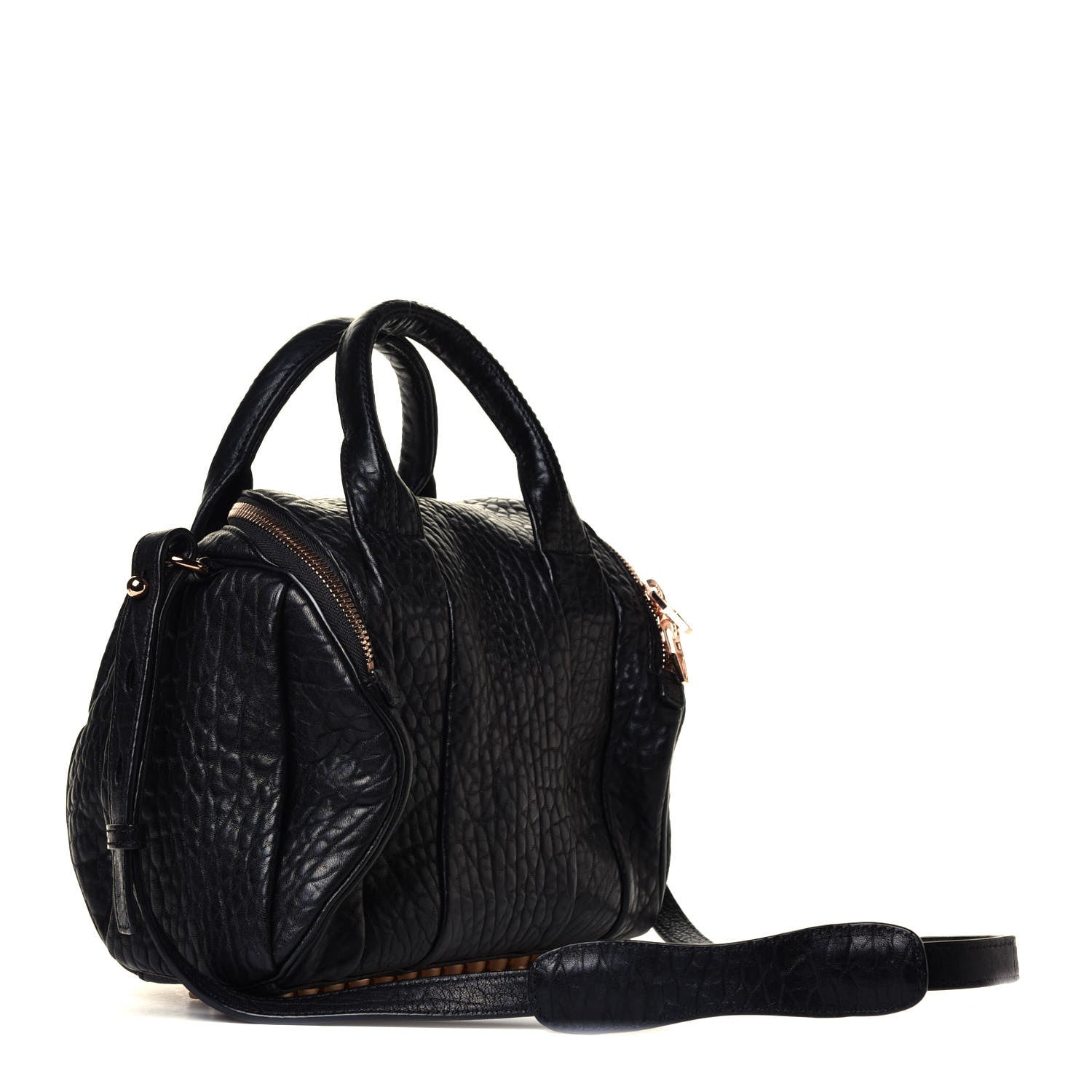 Alexander Wang Pebbled Lambskin Rockie Black Rose Gold Hardware 2 of 4