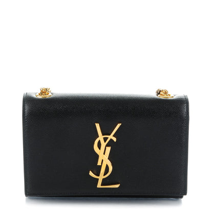 Saint Laurent Grain De Poudre Small Monogram Kate Satchel Black 1 of 6