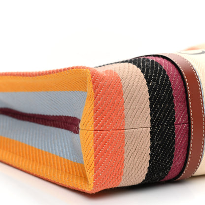 Chloe Cotton Calfskin Large Woody Striped Tote Multicolor 8 of 9