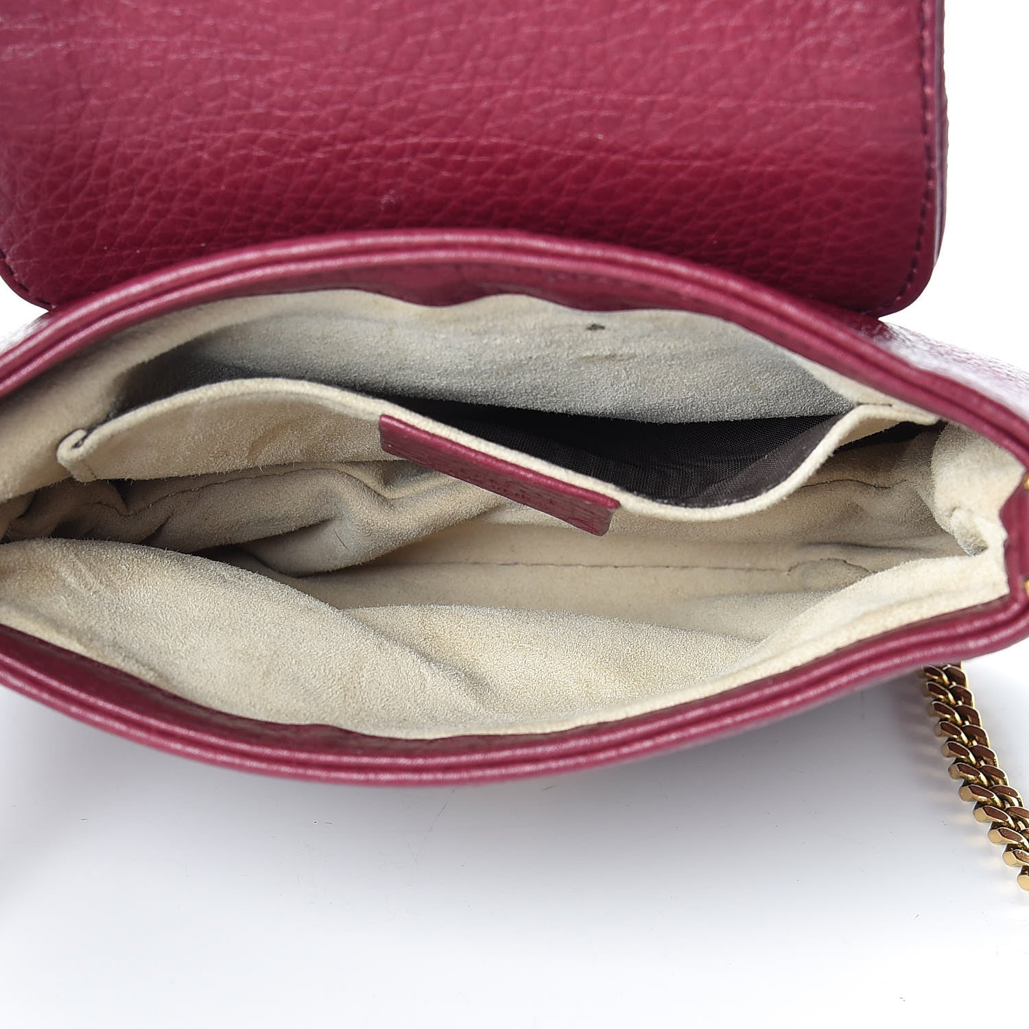 Gucci Cellarius Calfskin Small 1973 Chain Shoulder Bag Cherry Gloss 5 of 16