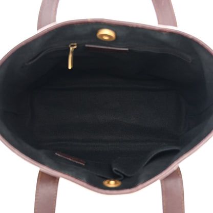 Burberry Haymarket Check Studded Tote Chocolate 5 of 12