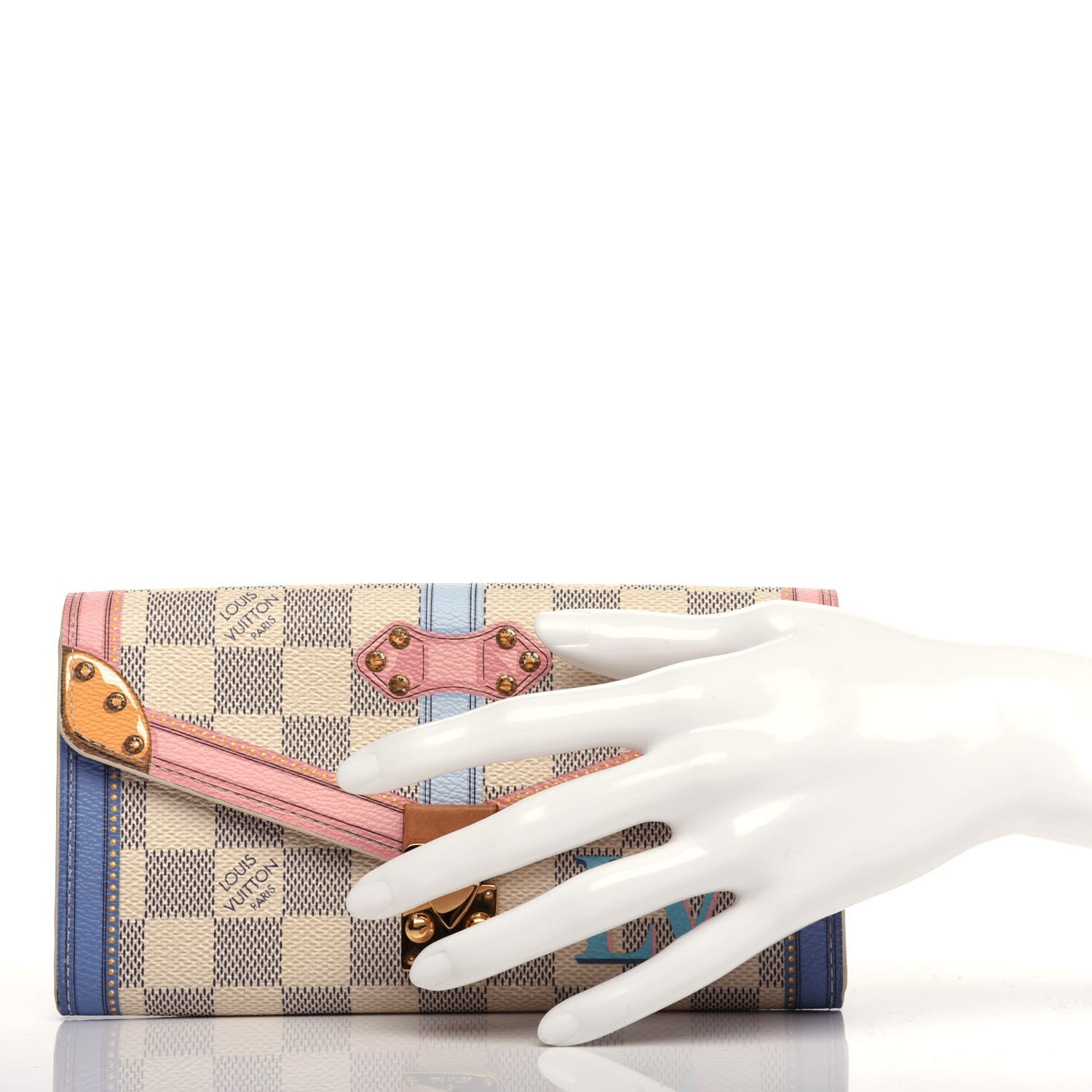 Louis Vuitton Damier Azur Summer Trunks Sarah Wallet NM 2 of 13