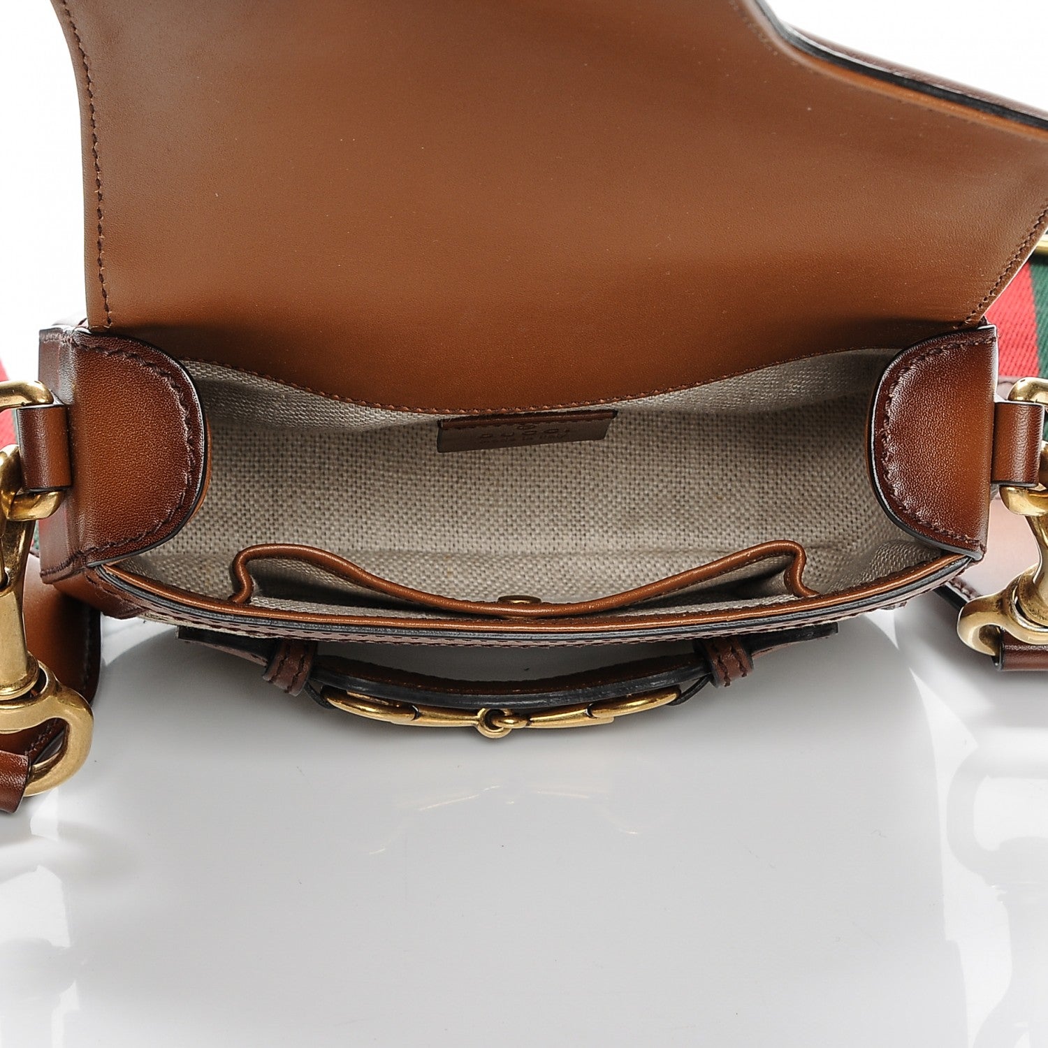 Gucci Monogram Small Lady Web Shoulder Bag Beige Cuir 5 of 7