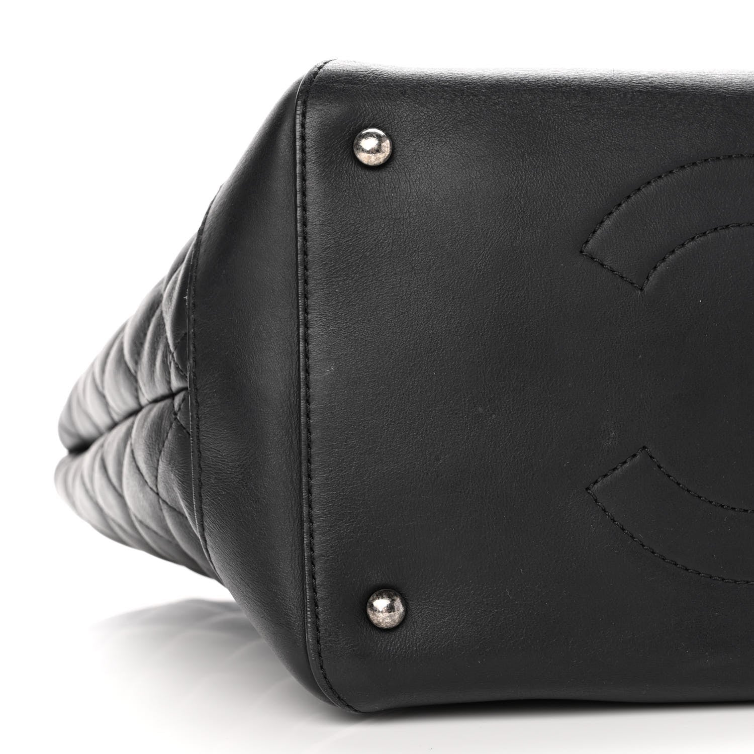 Chanel Calfskin Quilted Small Easy Shopping Tote Black 9 of 10